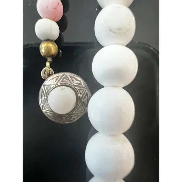 Antique Victorian Mediterranean Conch Shell Necklace 800 Silver Clasp Graduated